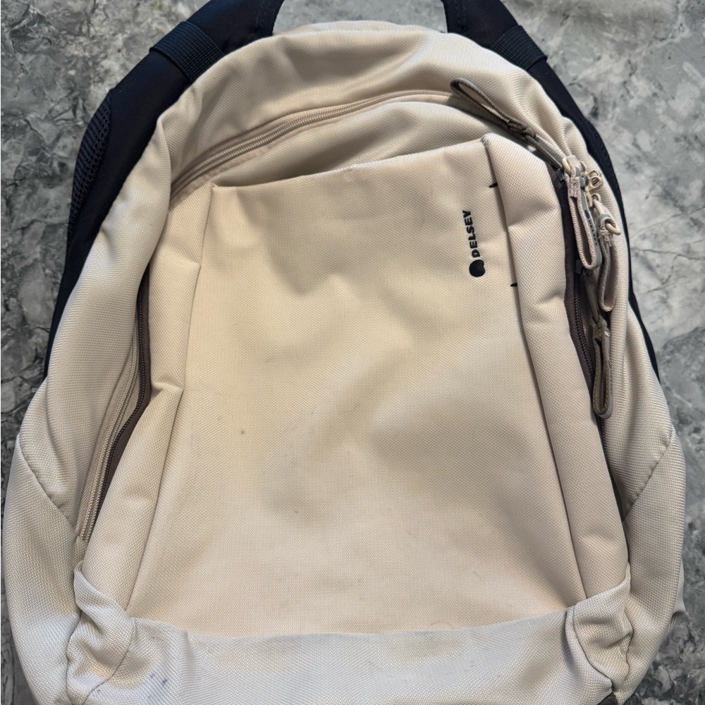 Delsey Cream and Black Backpack